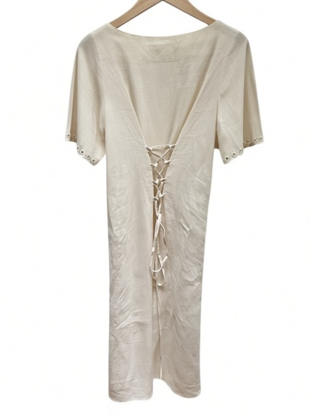 Sleeper Sofia Broderie Anglaise-trimmed Linen Midi Dress - Picture 11 of 16
